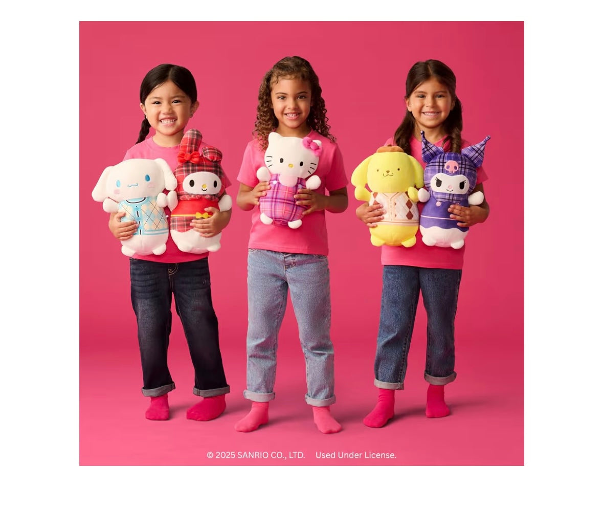 Squishmallow x My Melody HugMees Cuadros Rojos