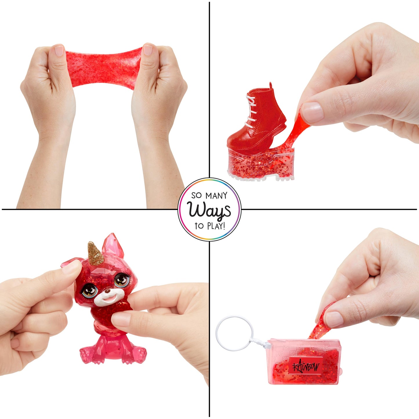 Rainbow High – Muñeca Classic Fashion - Ruby Anderson con Kit de Slime y Mascota Mágica