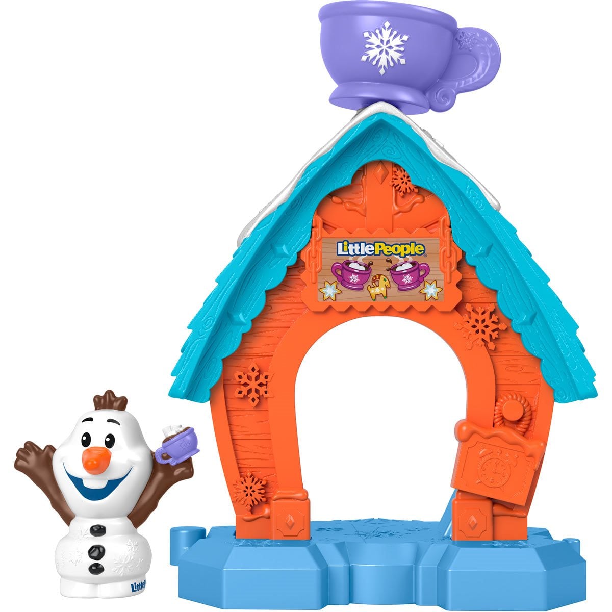 Puesto de Chocolate de Olaf con Figura -Fisher Price Little People Disney Frozen 
(Detalle en pintura)